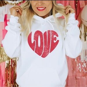❤️❤️ Retro Love Heart Valentines Day Hoodie
